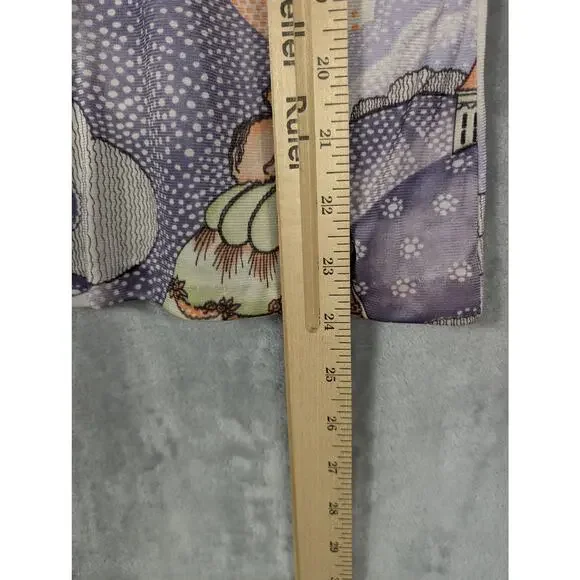 Vtg Shirt Set Womens 38 Purple Union Made Long and Short Sleeve Princess Castle - Picture 8 of 11